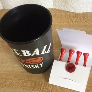 New FireBall Plastic cup and Golf Tee Matchbook